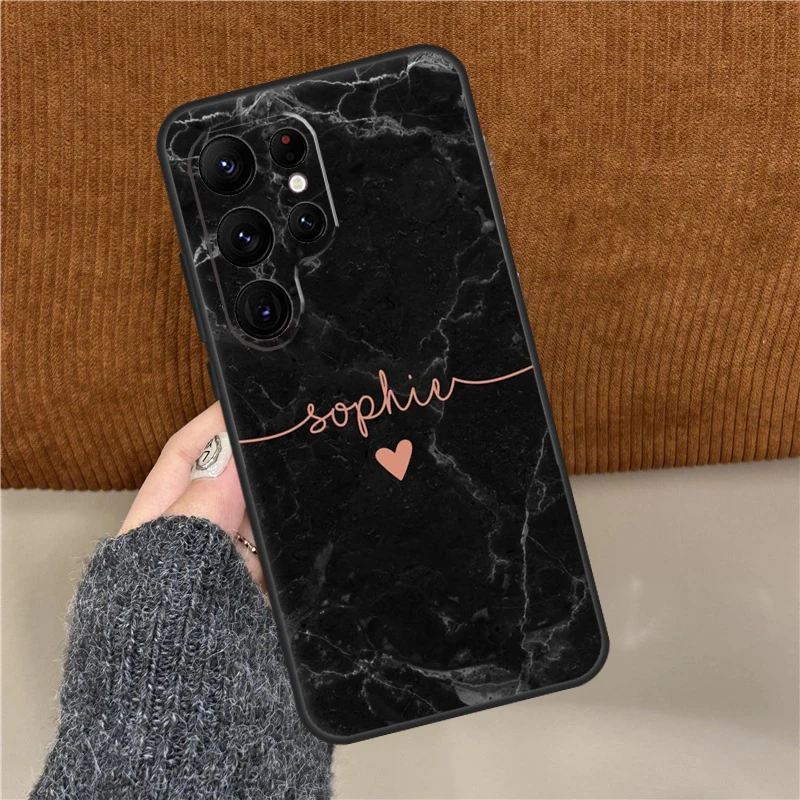 Персонализированный золотой мраморный чехол под заказ для Samsung Galaxy S23 S22 Ultra S20 S21 FE