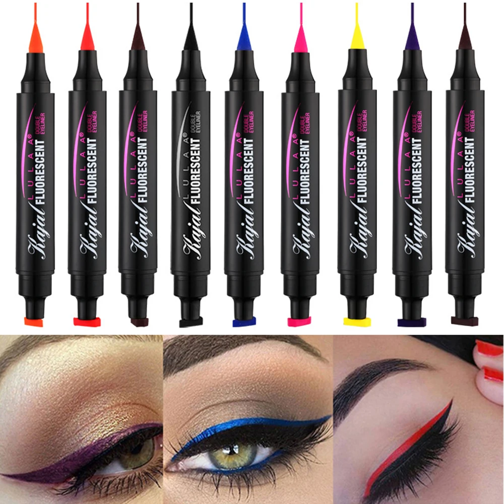 

Sdotter 9 Color Eyeliner Double head Black Long Lasting Eye Liner Pencil Eyeliner tail seal Waterproof Smudge-Proof Cosmetic Bea