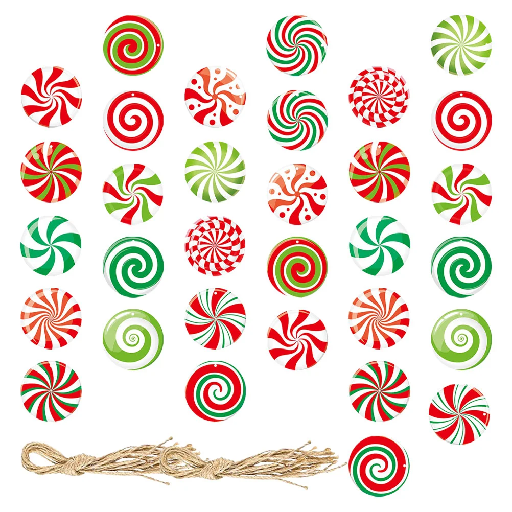 

32 Pcs Candy Pendant Decor Decorations Christmas Party Yard Paper Hanging Ornaments