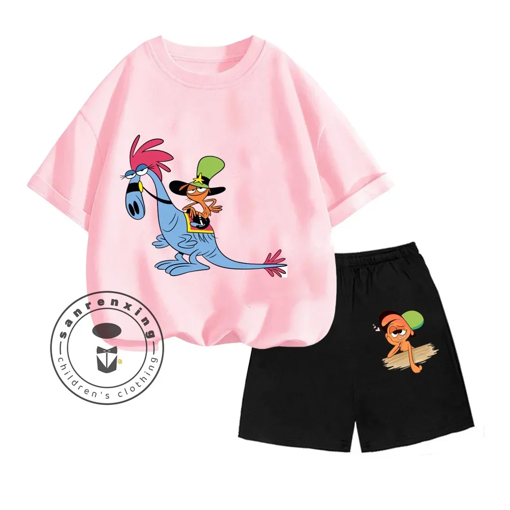 Комплект из двух предметов: шорты с круглым вырезом и свободными короткими