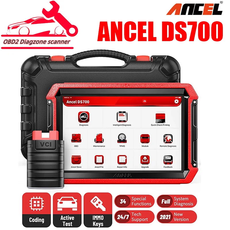 

ANCEL DS700 OBD2 Diagnostic Tools Professional Full System Bi-Directional Control AF Adjust DPF Injector TPMS Automotive Scanner