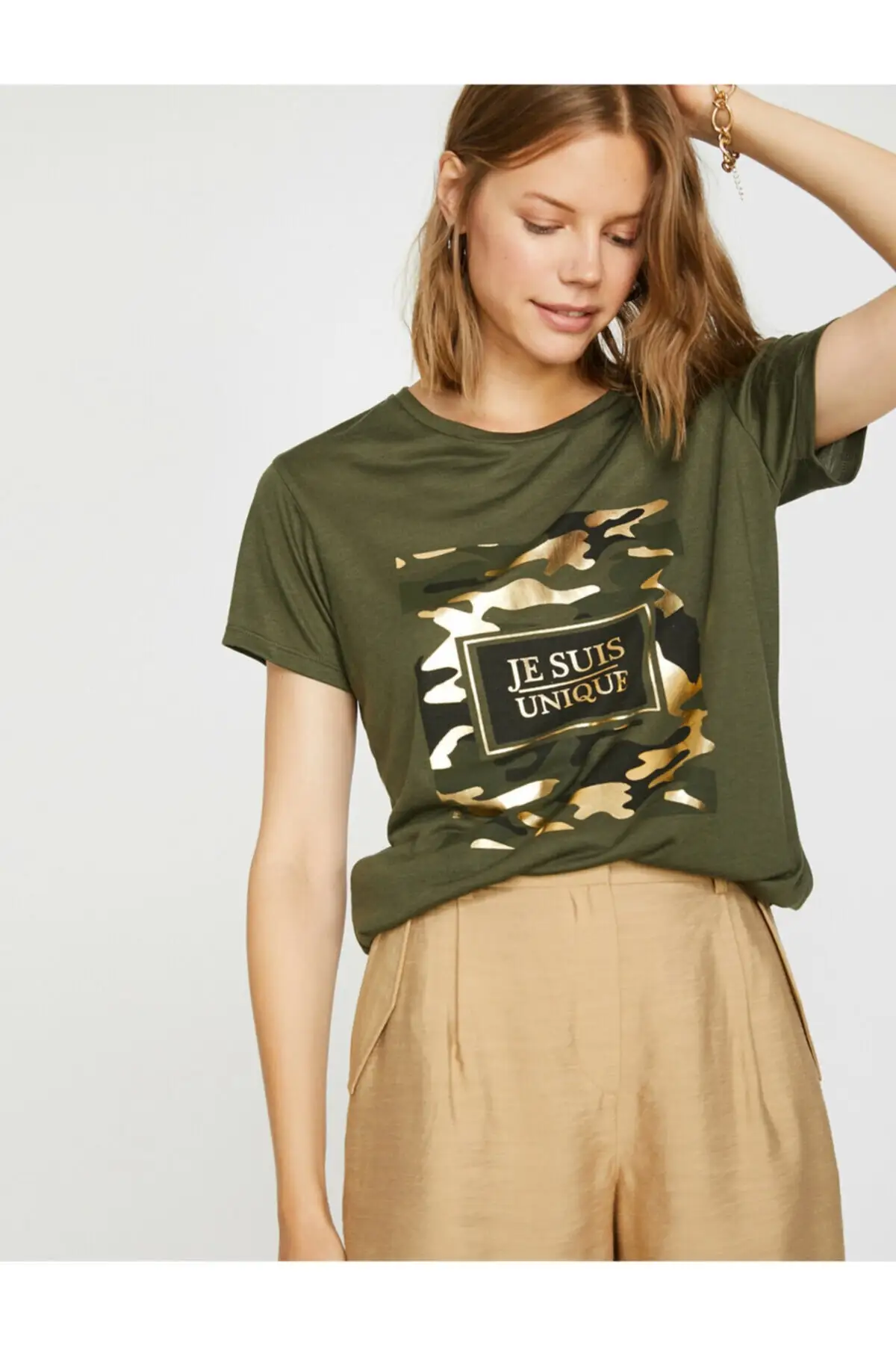 Koton женская желтая футболка 0 KAK13987GK | Женская одежда