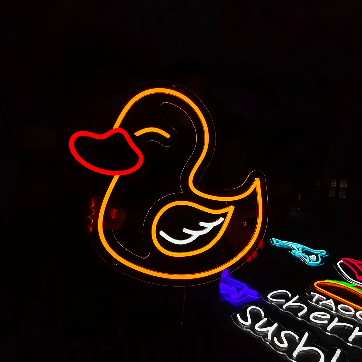 

Rubber Duck Comic Neon Sign LED Suitable For Home Bedroom Living Room Baby Room Studio Luminous Night Light Birthday Gift Beach