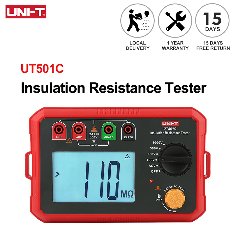 

Цифровой тестер сопротивления изоляции UNI-T UT501C 1000В