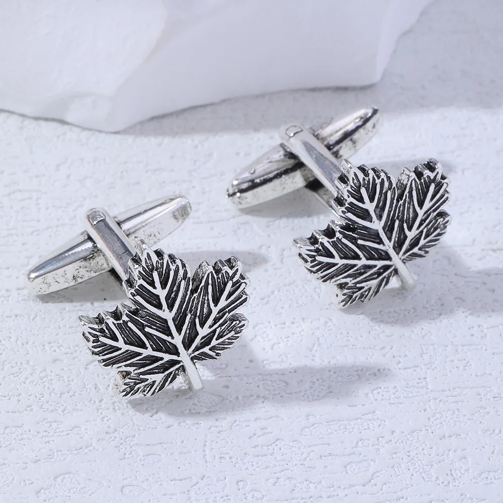 Fashion Vintage Leaf Flower Sunflower Cufflinks Men's Business Fashion Shirt Sleeve Studs Suit Accessories Gifts Wholesale