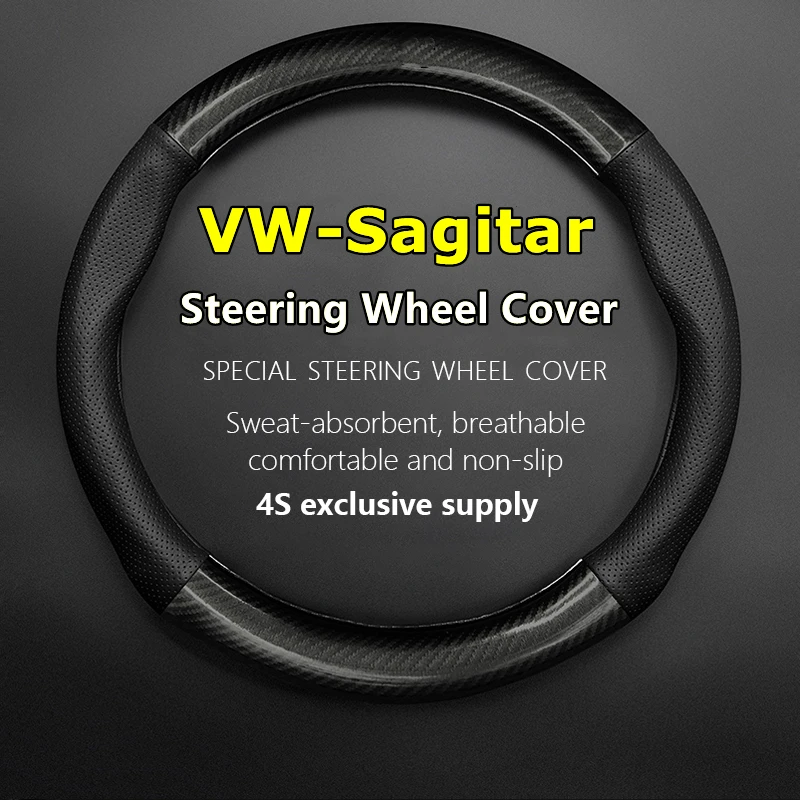 

No Smell Thin For VW Volkswagen Sagitar Steering Wheel Cover Leather Carbon 1.6 1.4TSI 230TSI 2.0TSI GLI 280TSI 2014 2015 2016