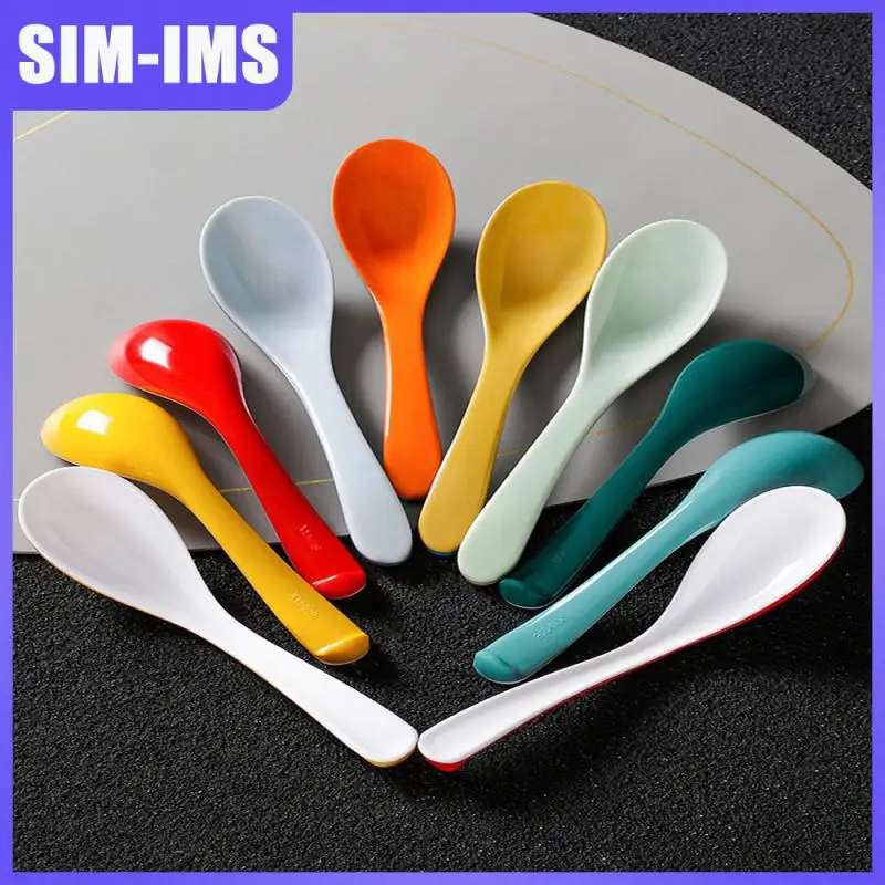 

Creative Plastic Spoon High Quality Mixing Spoon Ins Style Cartoon Tableware Kitchen Accessories Two-color Spoon Spoon