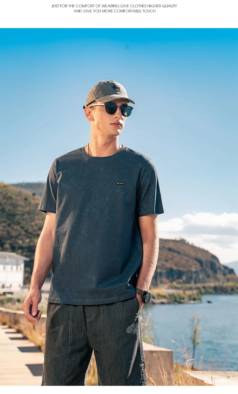 

YTX0076 2022 summer new casual cotton washed tie-dye short-sleeved T-shirt men