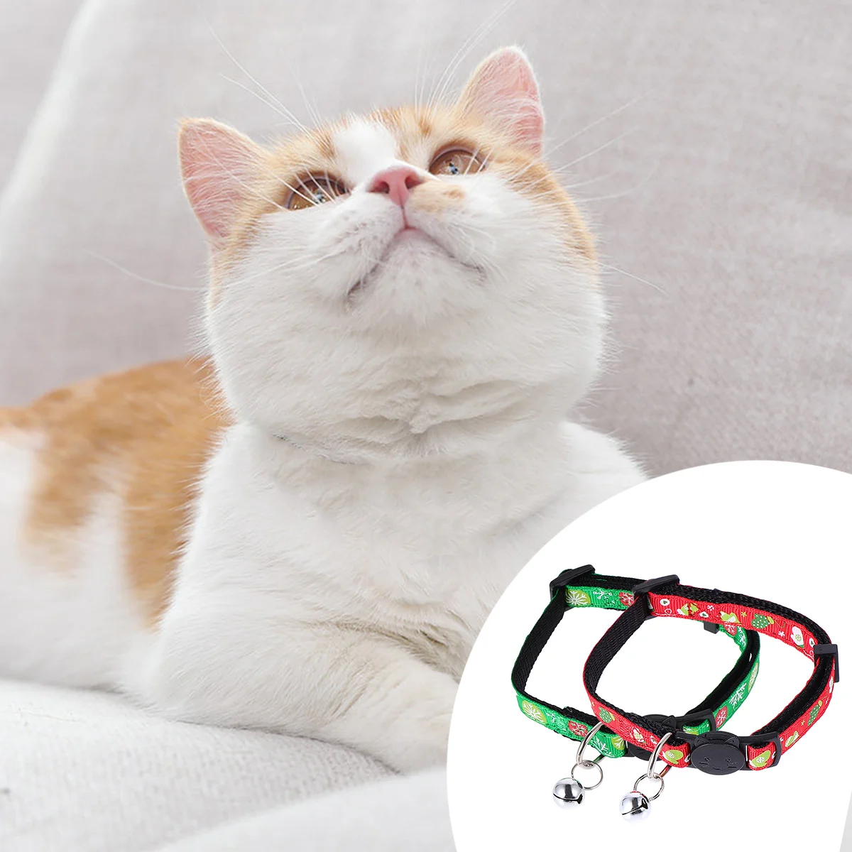 

2pcs Dog Leash Collar with Bell Adjustable Cloth Necklace for Cat Dog