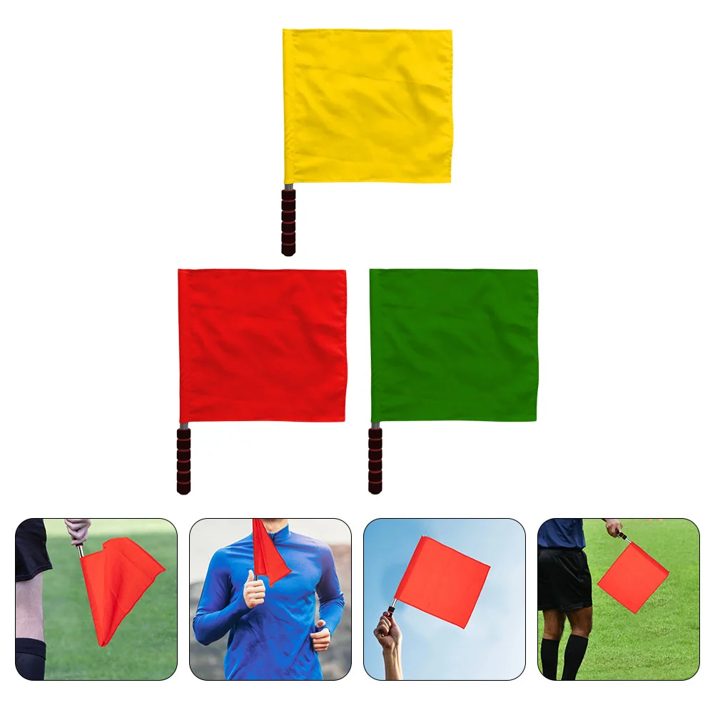 

3pcs Match Command Flag Traffic Signal Flags Referee Warning Signal Flags
