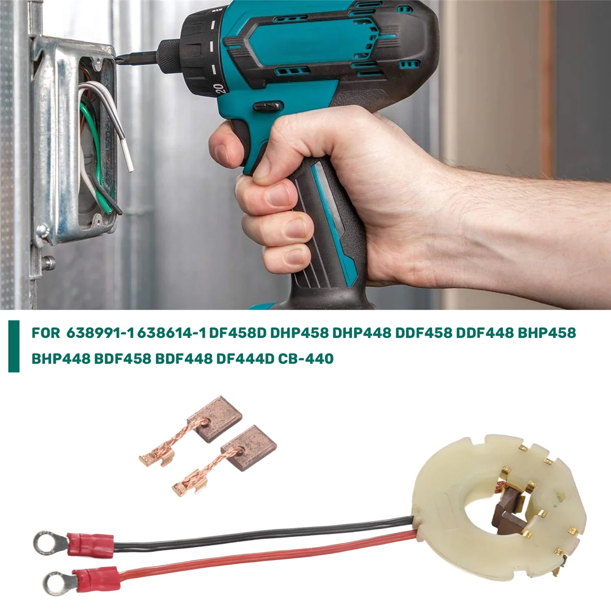 Держатель угольной щетки для MAKITA 638991 -1 638614 DF458D DHP458 DHP448 DDF458 DDF448 BDF458 CB-440