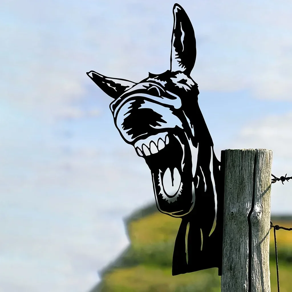 CIFBUY Deco прикосновение сада очаровательный Железный силуэт осла настенное