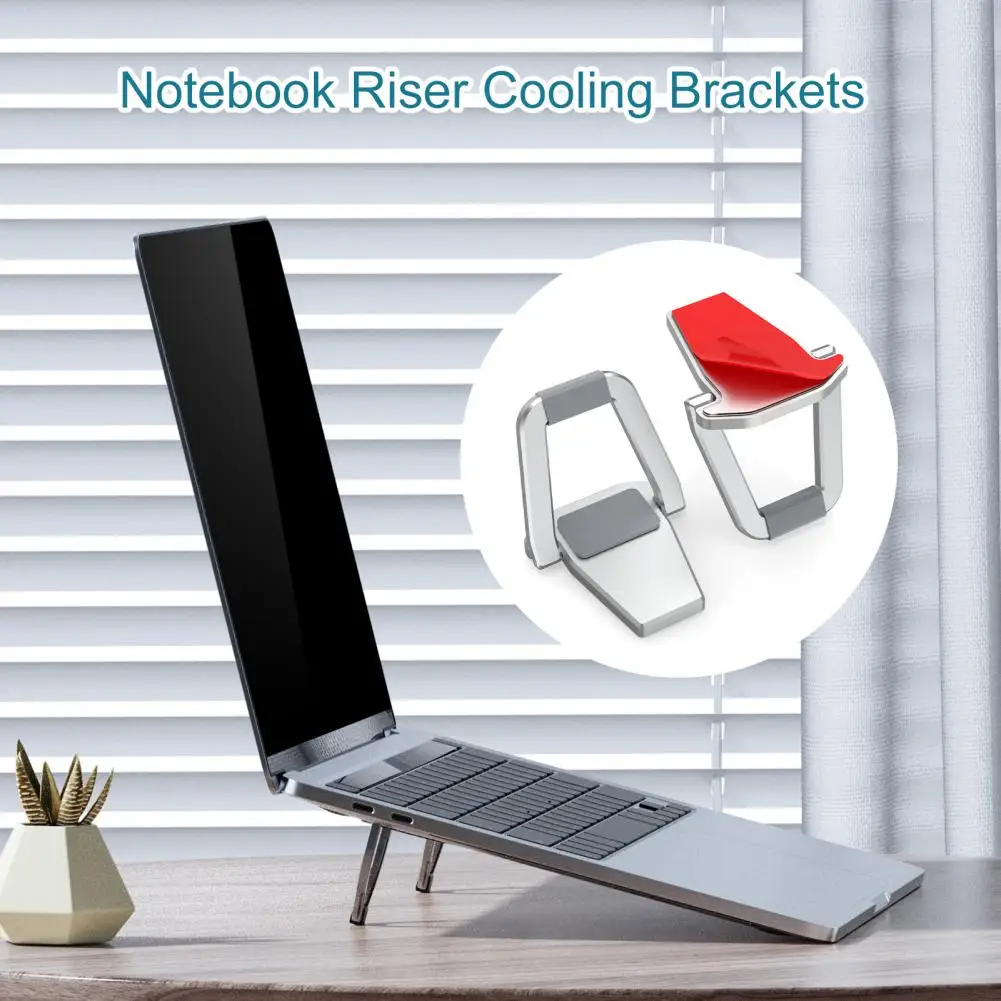 

Laptop Brackets 1 Pair Practical Height Adjustable Portable Handle Notebook Support Base Holders for Office