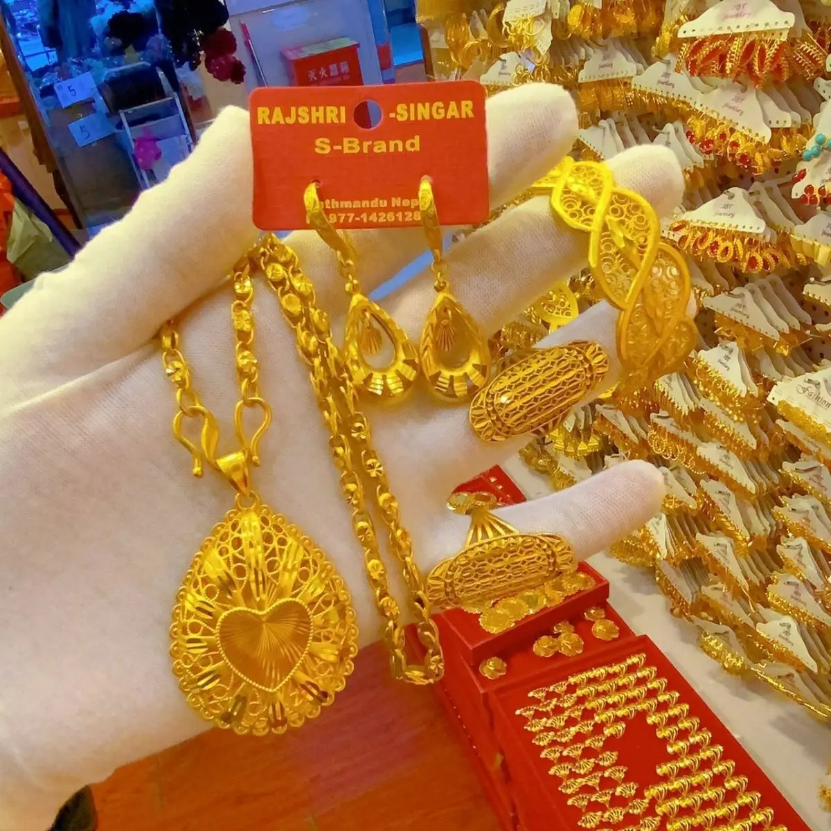 Новый Дубай 24K позолоченное свадебное ожерелье браслет серьги женское кольцо