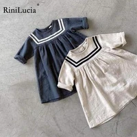rinilucia cotton girl dress autumn new baby kids casual and comfortable long sleeve school style dresses children clothing