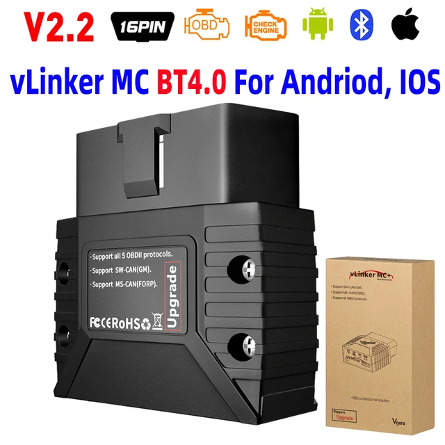 

Vgate Vlinker MC V2.2 iCar Pro Bluetooth 4.0 WIFI OBD2 Сканер для Android IOS Автоматический считыватель кодов OBDII Инструмент PK V1.5 ELM327