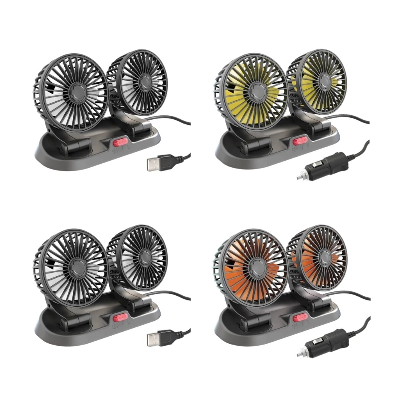 

Вентилятор охлаждения для грузовиков, внедорожников, домов на колесах, домашнего офиса, в, USB-вентилятор с 2 регулируемыми скоростями