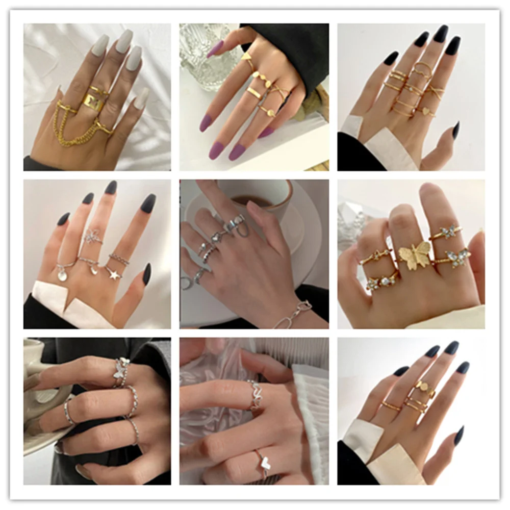 Кольца на палец с бабочкой и кисточкой новые резные ретро кольца костяшки