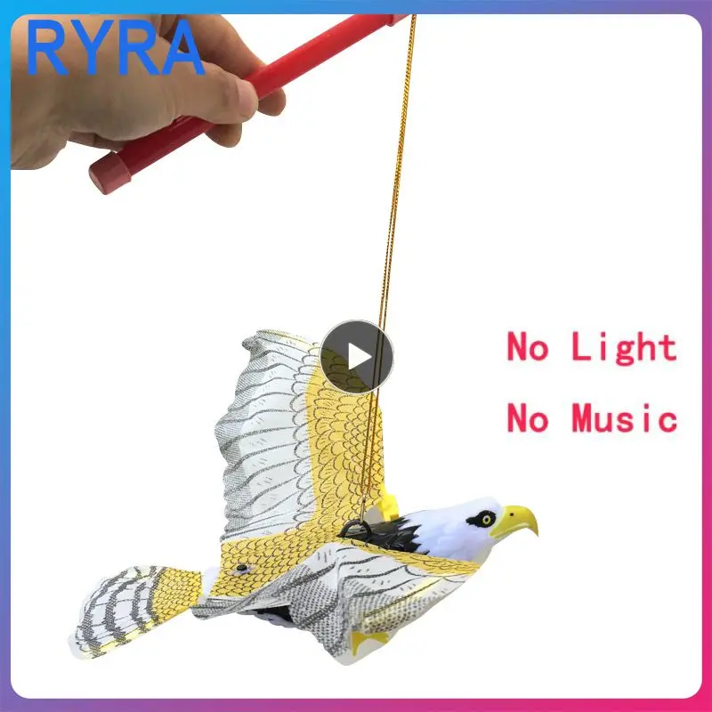 Electric Eagle Luminous Bird Repellent Hanging With Music Flying Bird Scarer Portable Flying Owl Bird Falcon Garden Decoration