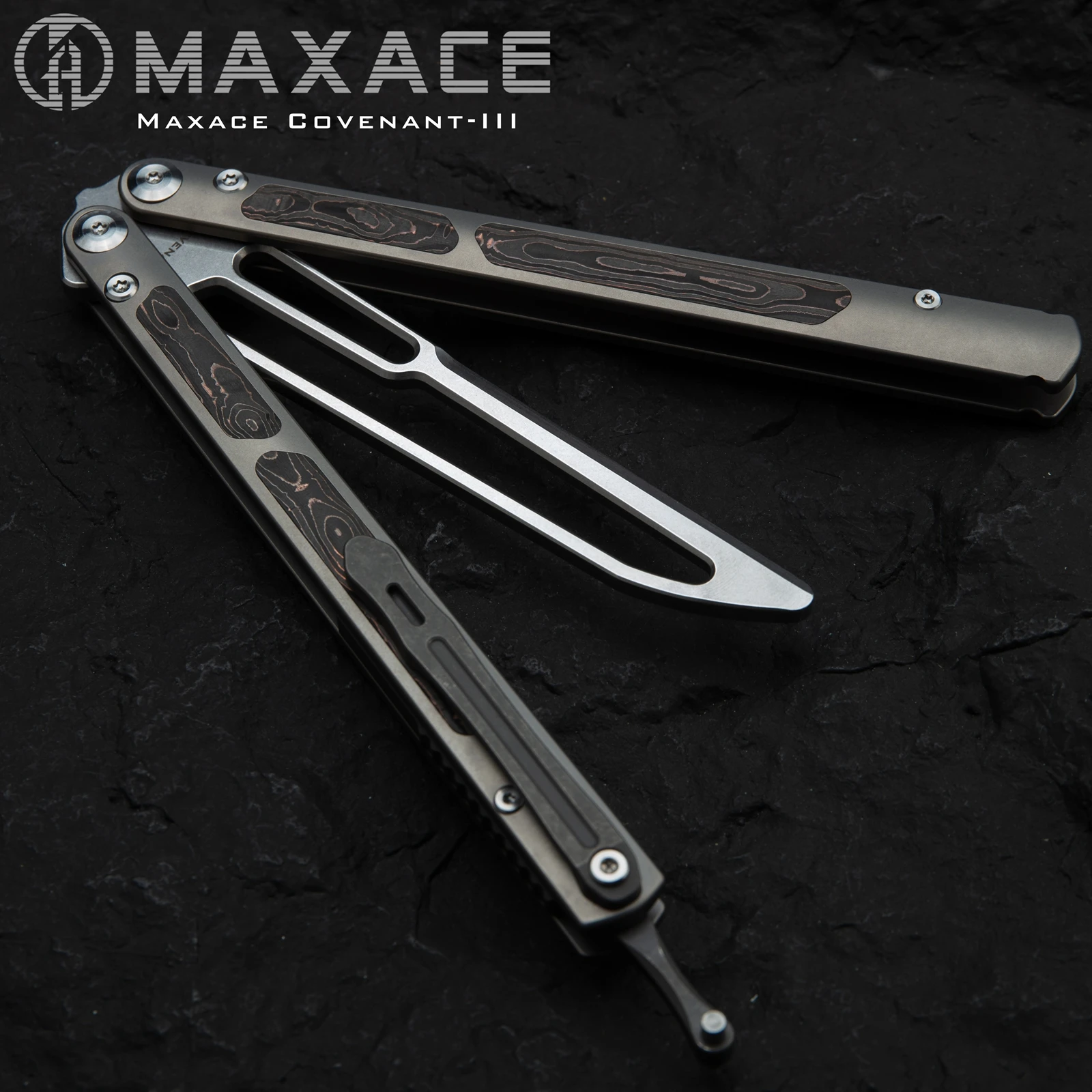 Складные ножи Maxace Alliance-III, рукоятка из искусственной кожи с бабочкой, система втулок лезвия M390, инструменты для повседневного использования, плавные подарочные складные ножи