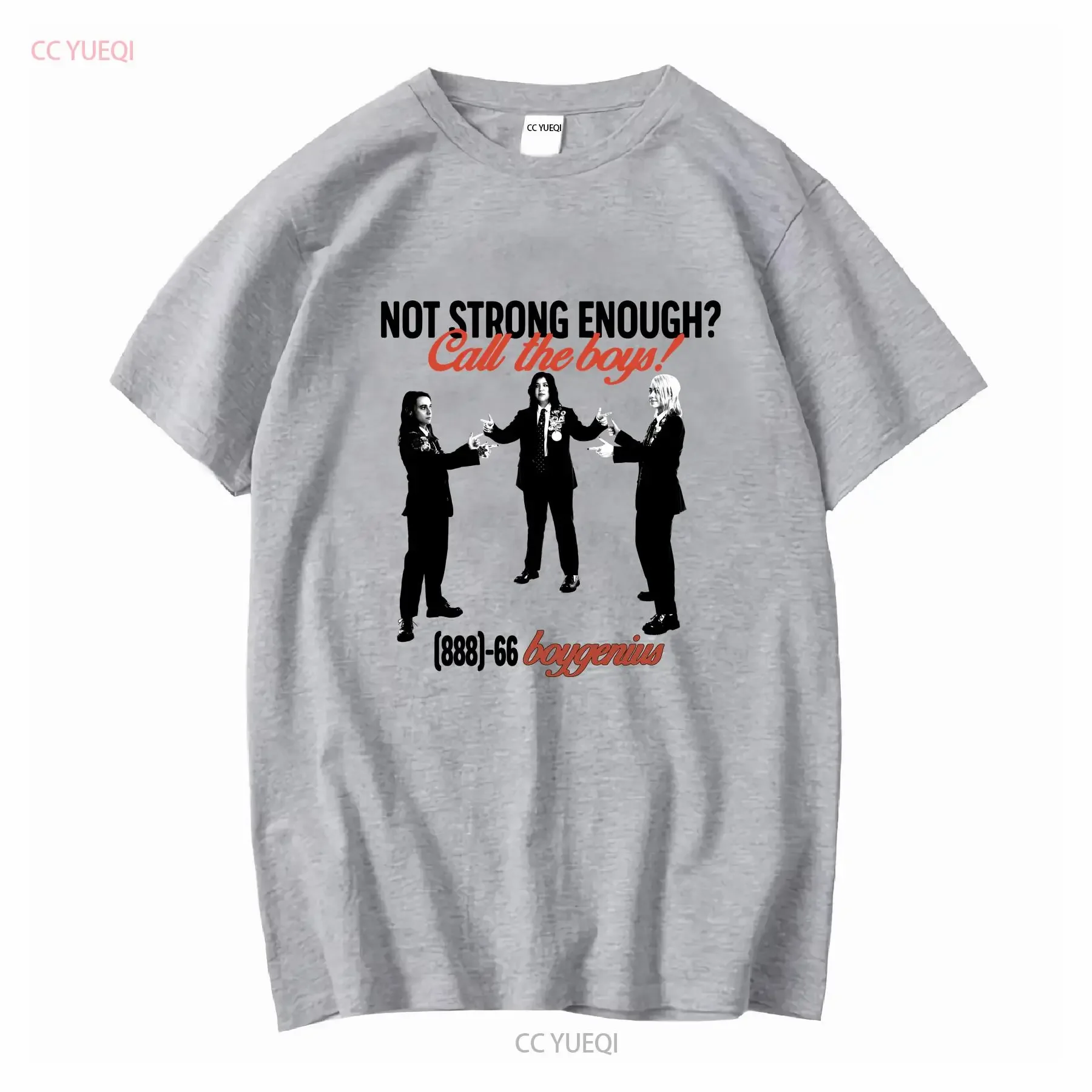 Фото Футболка Boygenius Not Strong Enough Call The Boys в стиле ретро 90-х для фанатов музыки, с длинными или короткими рукавами, винтажная, слегка состаренная №3