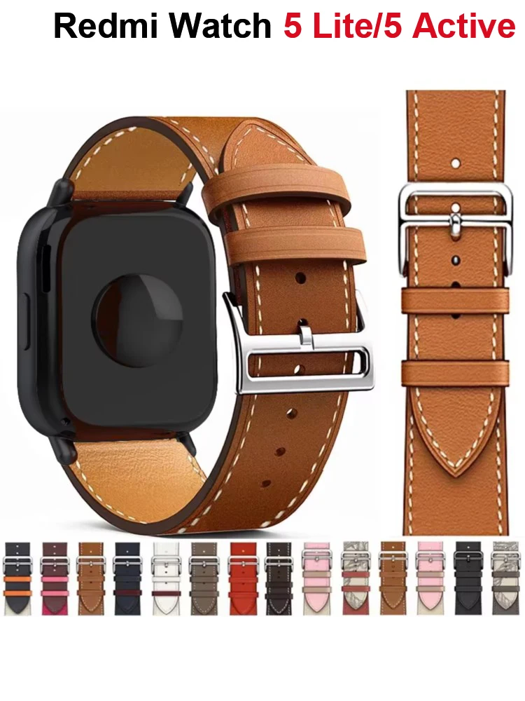 Фото Ремешки для часов 22 мм для Redmi Watch 5 Lite/5 Active, спортивный кожаный браслет-петля, ремешок для Xiaomi Redmi Watch 5 Active №1
