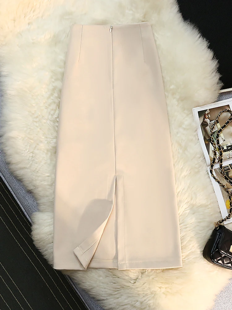 Юбка-миди женская черная трапециевидная с завышенной талией модная простая