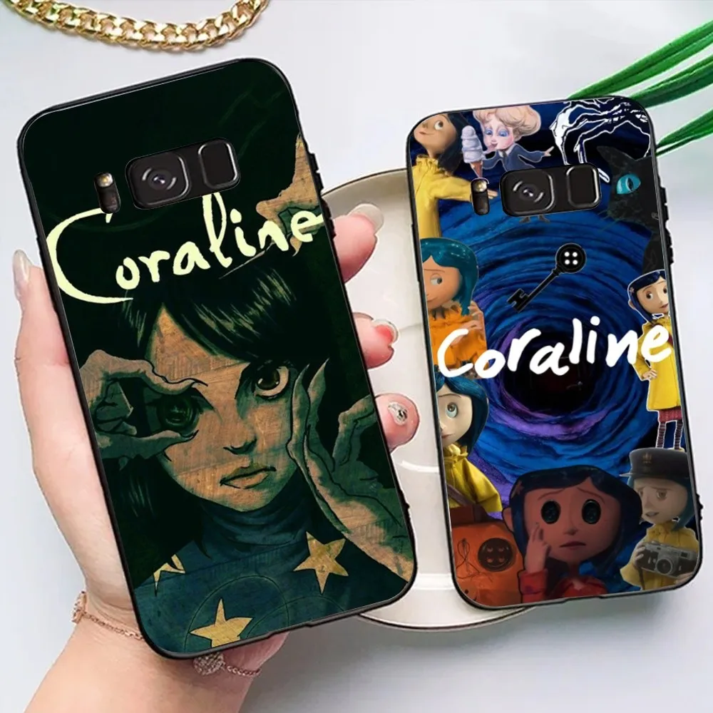Anime C-coraline etui na telefon do Samsung Galaxy A52 A12 A51 S21 Edge S22 ULTRA S23 S20LITE Plus Ultra Black Cover