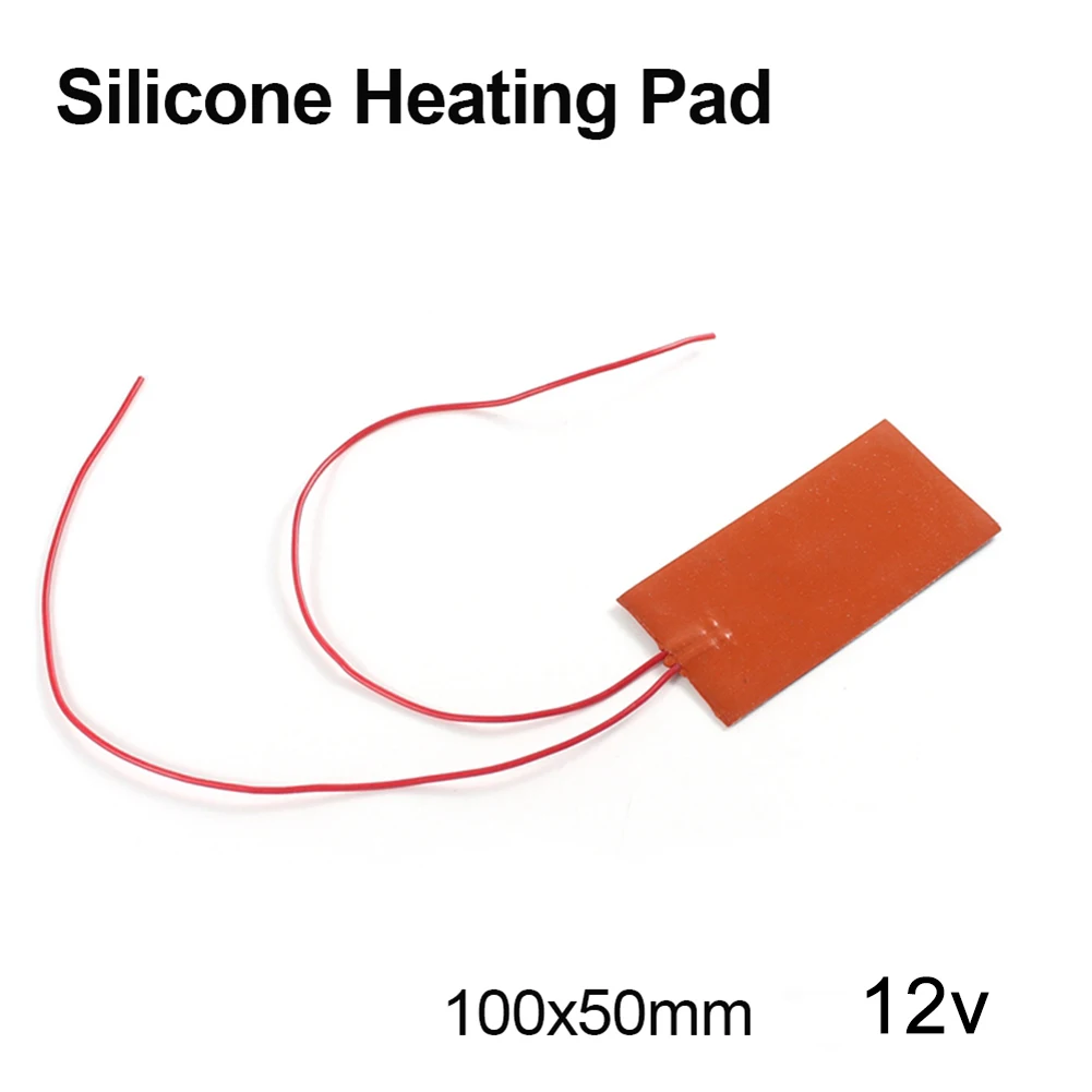 

8Types Silicone Heating Pad Square Rubber Heat Mat Heated Bed Plate Flexible Waterproof Fuel Water Tank Warming Accessories