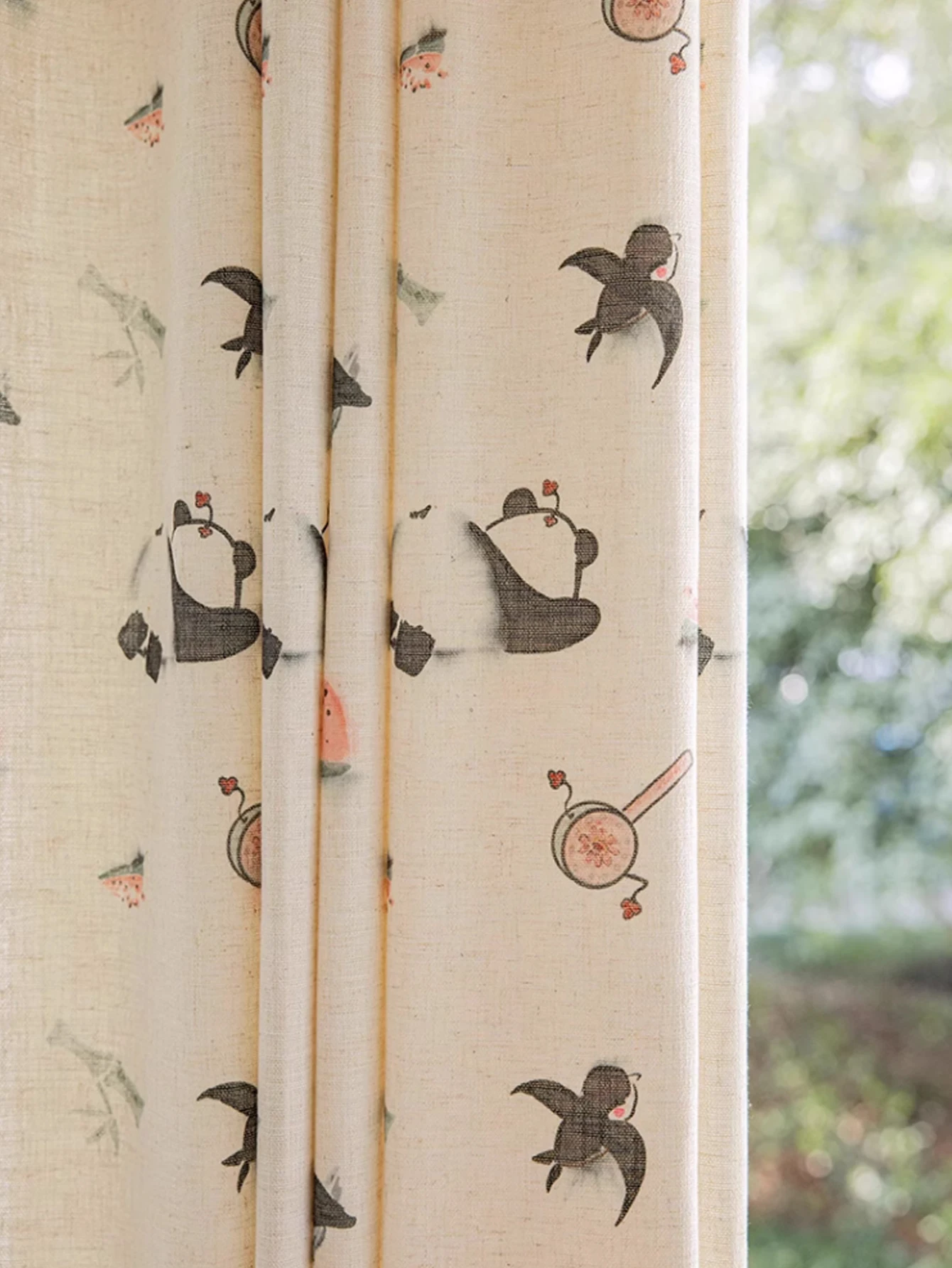 Полупрозрачные занавески из хлопка и льна с вышивкой 1 шт.