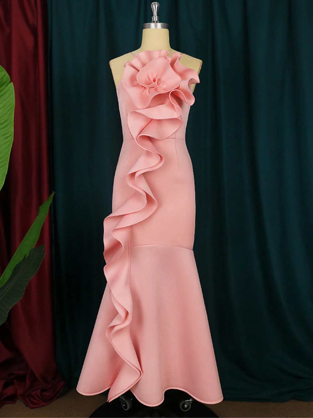 Romans Strapless Wedding Party Dress Pink Cocktail Dress Long Party Dress Women Night Dress Robe de soiree Evening Dress