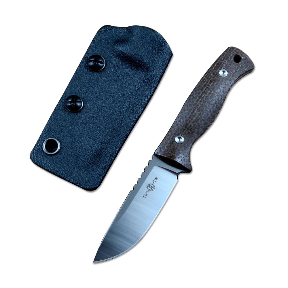 TWOSUN Мини Фиксированный Нож M390 Лезвие Кайдекс Оболочка Открытый Кемпинг Охота EDC