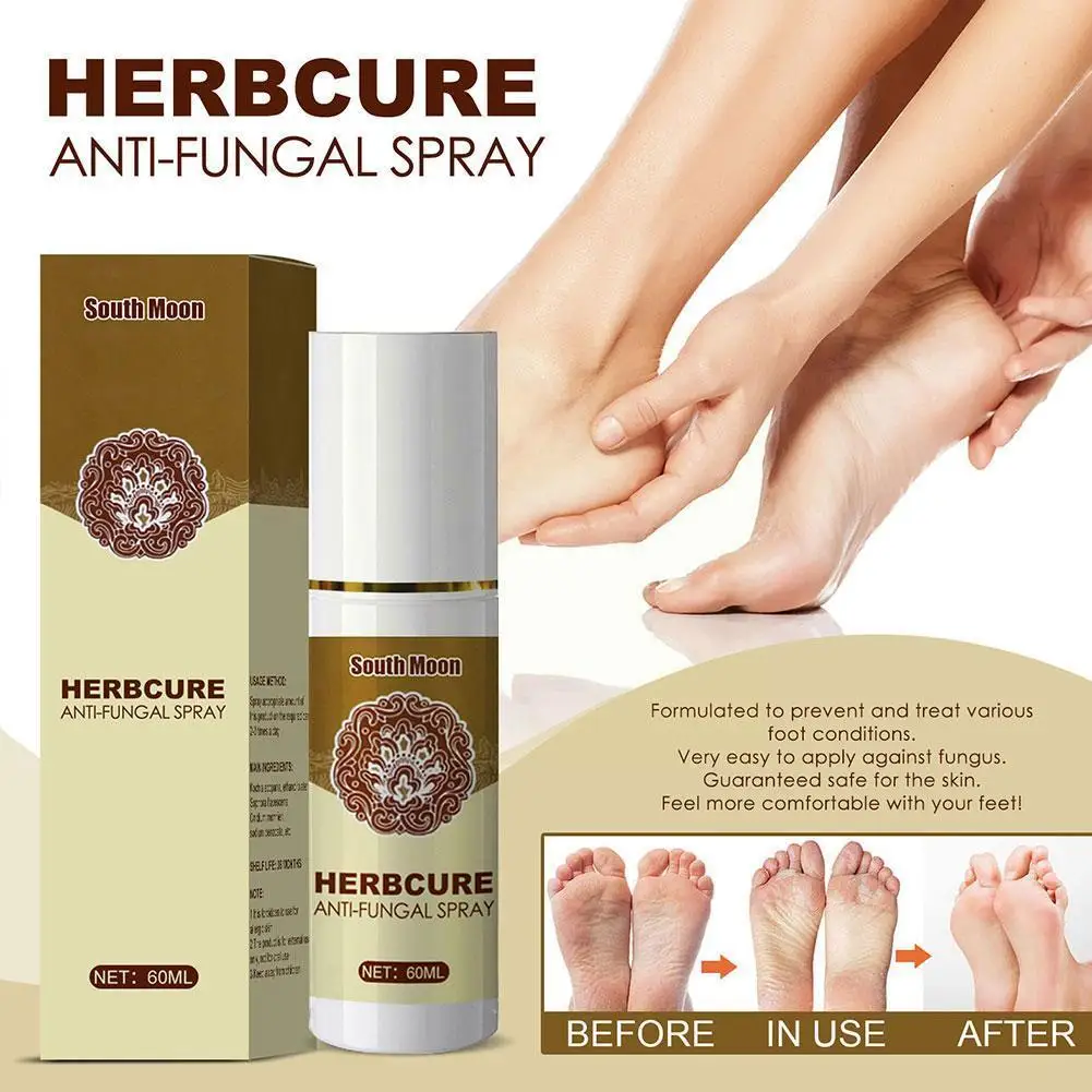 60ml Fungal Combat Feet Spray Foot Sterilize Spray Bacterial Infection Toe Treatment Anti Onychomycosis Herbal Anti-fungal R7H0