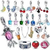 hot sale trend 925 sterling silver apple tree dangle charm beads fit original pandora bracelet pendant necklace jewelry