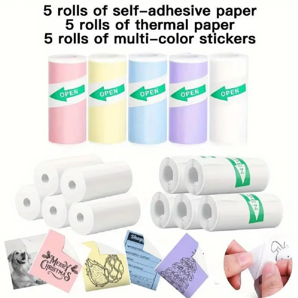 Мини-принтер рулонная бумага термобумага наклейка для печати карманного