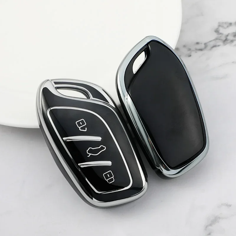 Фото Новый мягкий ТПУ полноразмерный автомобильный смарт-ключ для Roewe I5 RX3 RX5 2017 2019 для MG ZS автостайлинг брелок защитные аксессуары №5