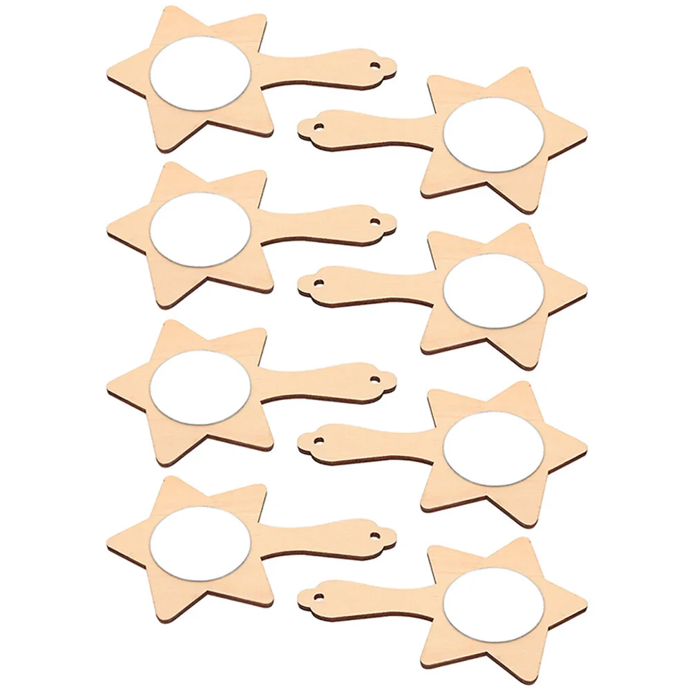 

Wooden Mirror Handheld Makeup Unfinished Mini Kids DIY Toy Craft Supply Children Handmade