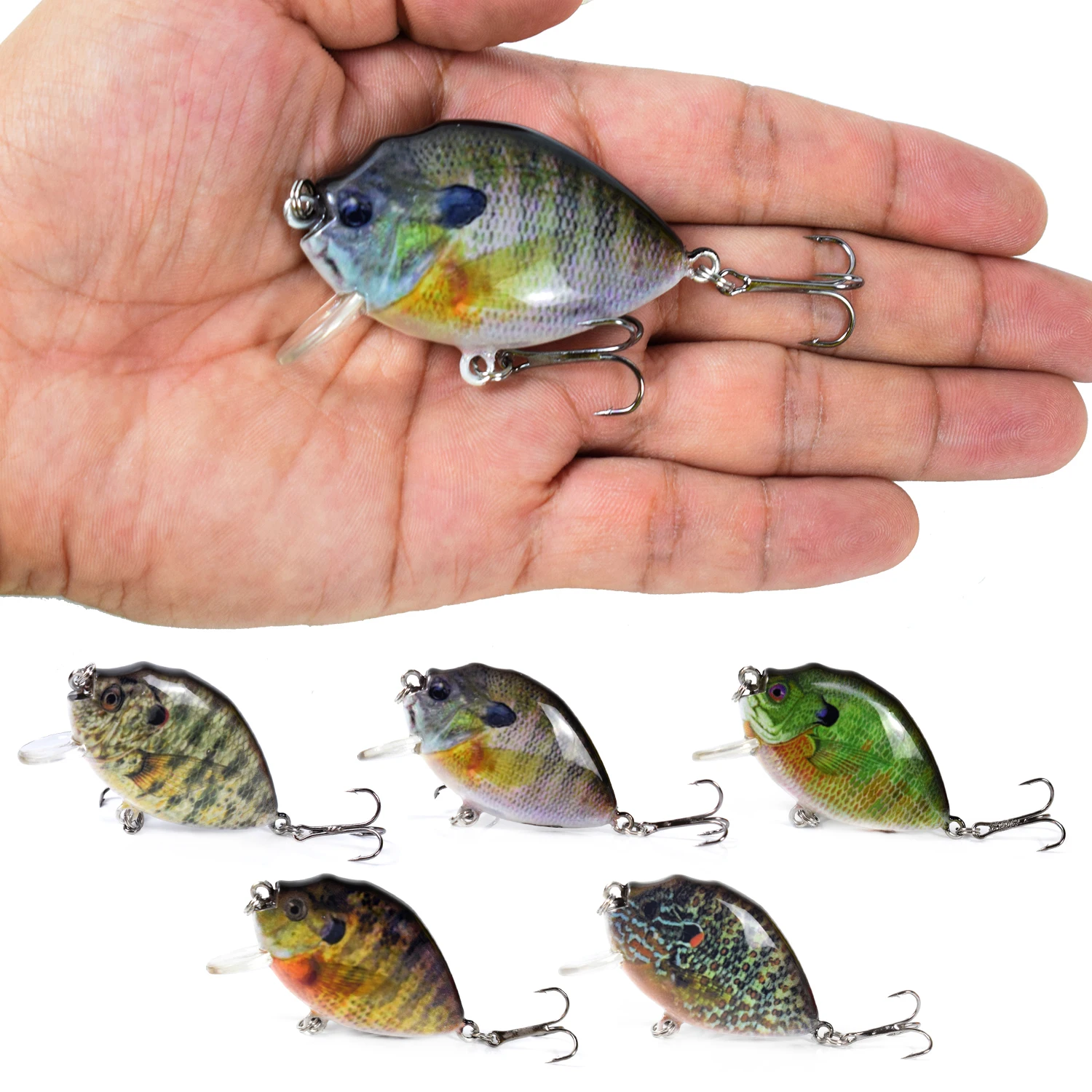 

Lixada 5PCS Fishing Lures 6cm Mini Wobbler Fishing Lure Artificial Hard Bait Fish Bass Fishing Tackle with Tackle Box