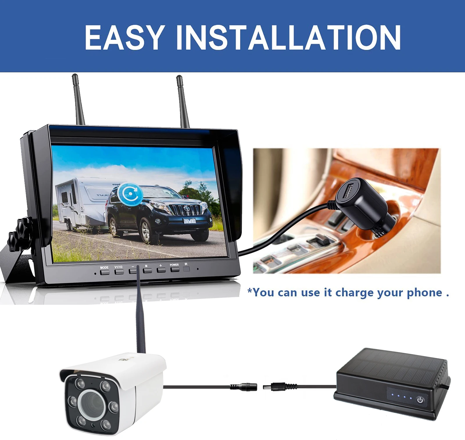 Беспроводная камера iPoster Crane 30-кратный зум автомобильное реверсивное усиление