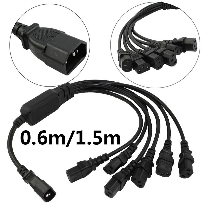 Кабель-разветвитель IEC 320 C14 со штекером на гнездо 6XC13, 250 В/10 А