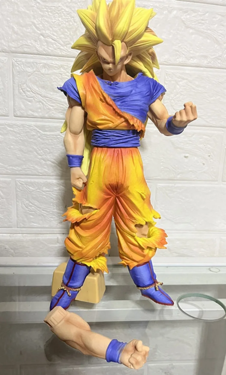 31cm High Quality Dragon Ball Super Saiyan 3 Son Goku with 2 Hands Action Figures Toys images - 6