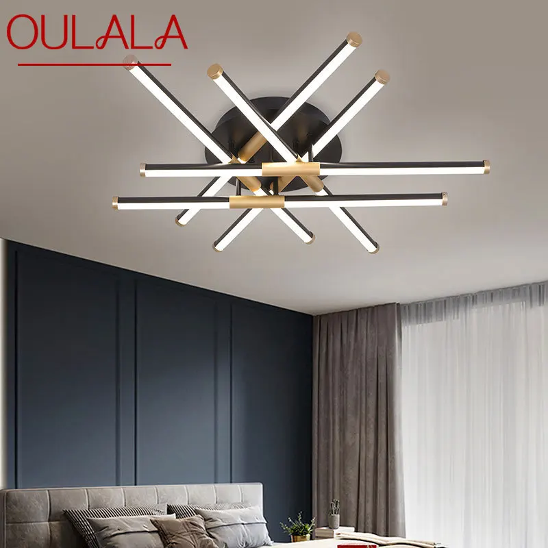 

OULALA Postmodern Ceiling Lamp Creative Simple Design LED Long Light Fixtures Strip For Home Living Room Bedroom Decor