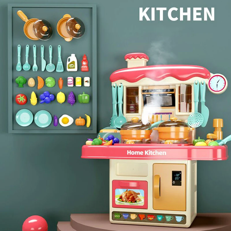 

Детская развивающая Семейная Игрушка для кухни, игровой домик для приготовления пищи, размешивания, кастрюли, имитация кухни, Подарочный обеденный стол