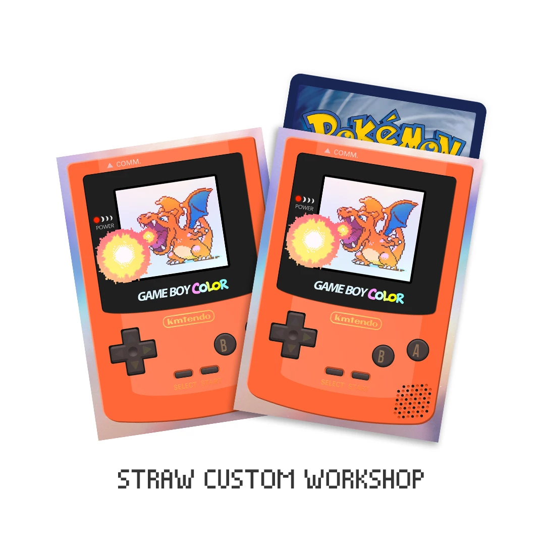 Фото 65 шт./компл. аниме игра PTCG Kawaii Pixel Card Sleeve GameBoy Color Series Rocket Pikachu Charizard Gengar коллекционные предметы подарочная игрушка №3