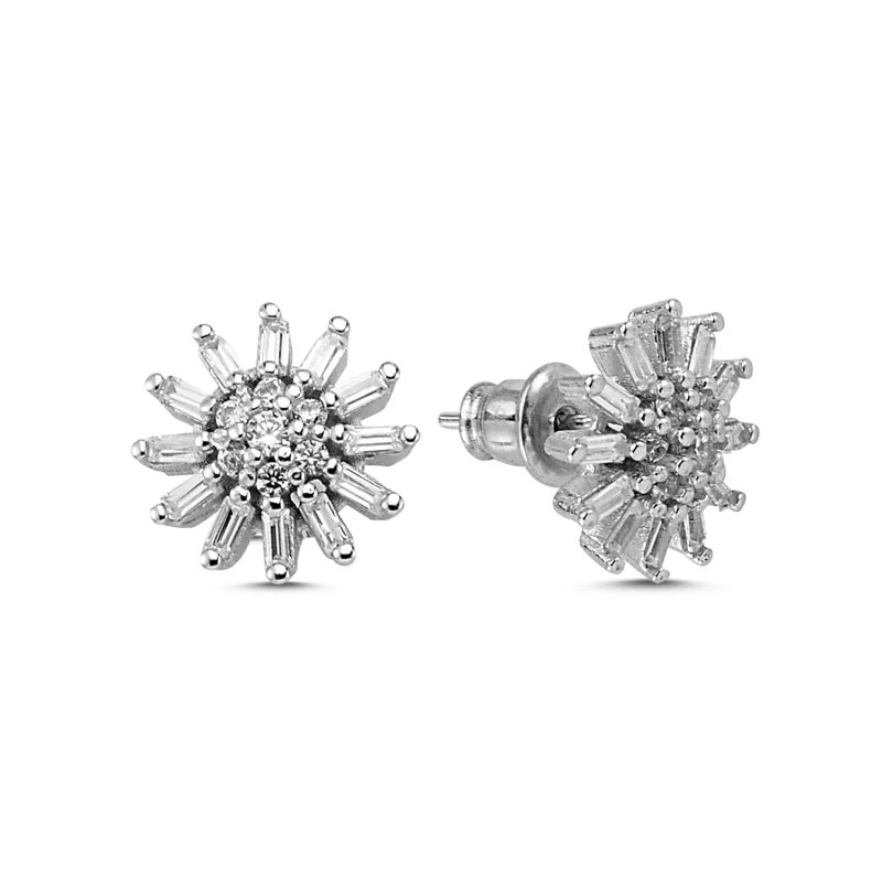 

Silver 925 Sterling Baget Cubic Zirconia Earrings