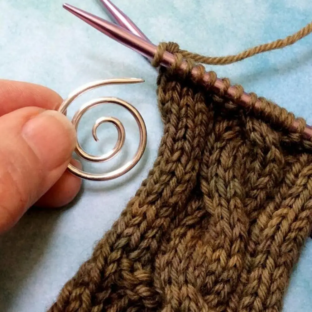 

Knitting Needle Portable Reusable Iron Yarn Sewing Handmade Knitting Circle Spiral Pin DIY Supplies