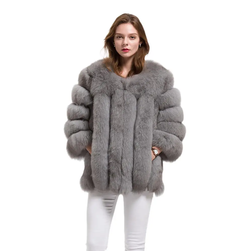Winter Luxury Fluffy Fur Jacket For Women Thicken Warm Real Fox Fur Coat Women's Ecological Fur Fashion Temperament Parkas