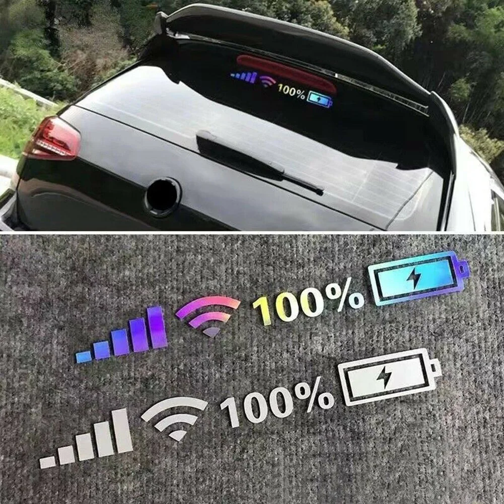 

Автомобильная виниловая Светоотражающая наклейка с Wi-Fi, сигнал уровня батареи, наклейка для автомобиля, домашний декор, аксессуары