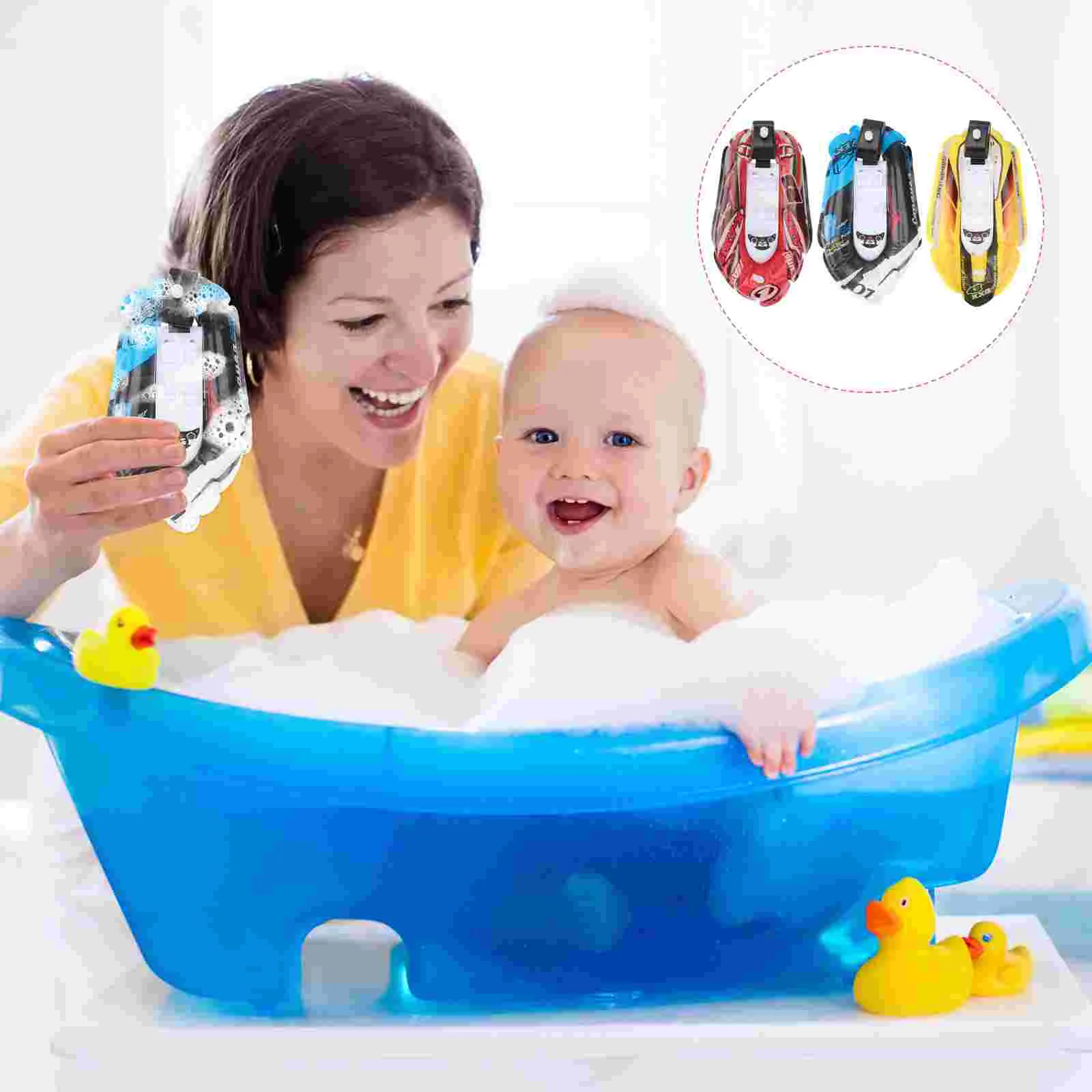 

3 Pcs Toy Baby Bathing Funny Fountain Clockwork Mini Inflatable Paddle Boat Water Playing Child