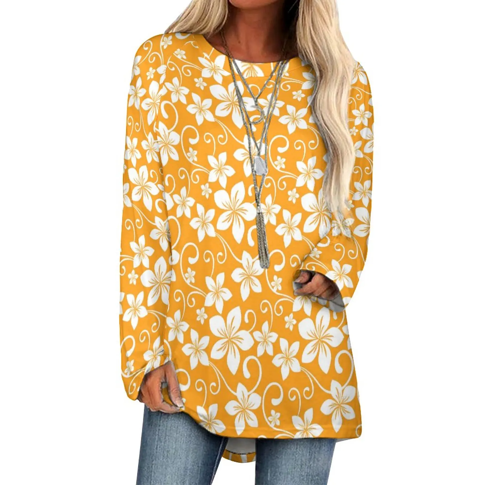 

Футболка женская с тропическим цветочным принтом, большие размеры 3XL 4XL